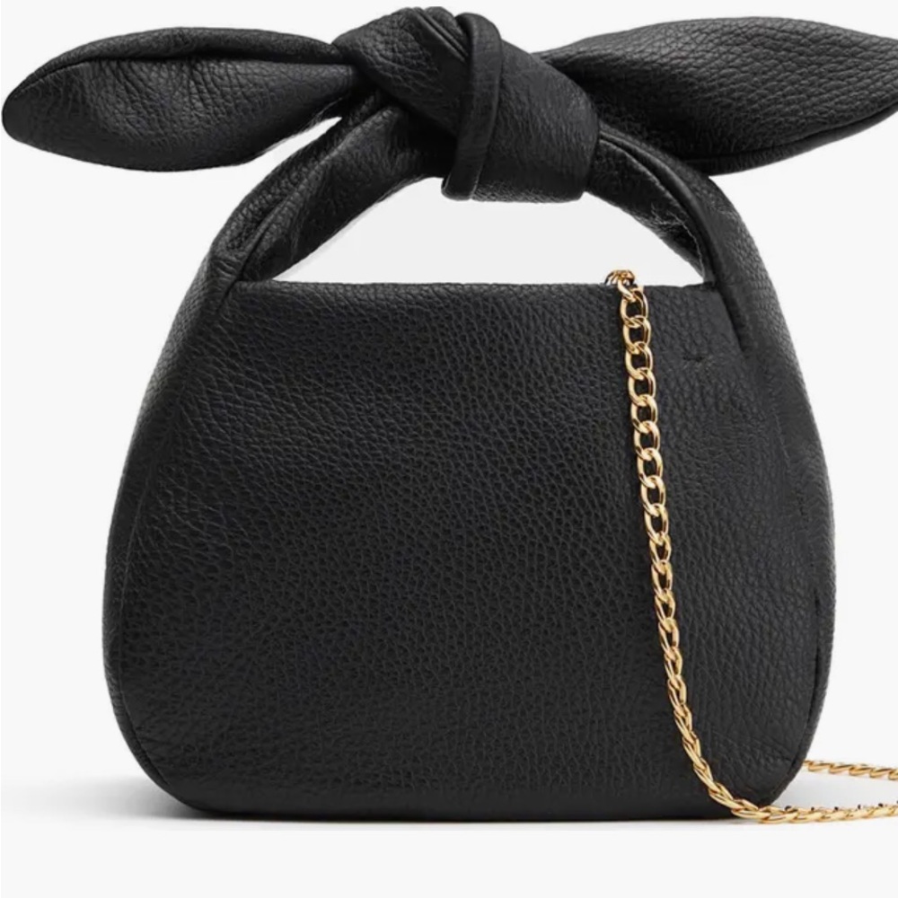 EUC Cuyana Mini Bow Leather Top Handle Bag